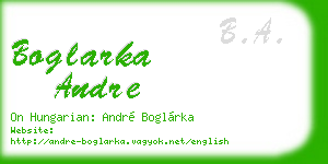 boglarka andre business card
