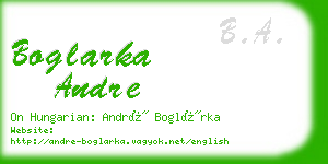 boglarka andre business card